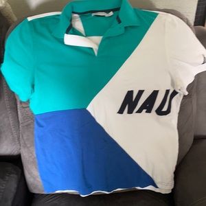 Nautica Polo shirt sz L 100% Cotton